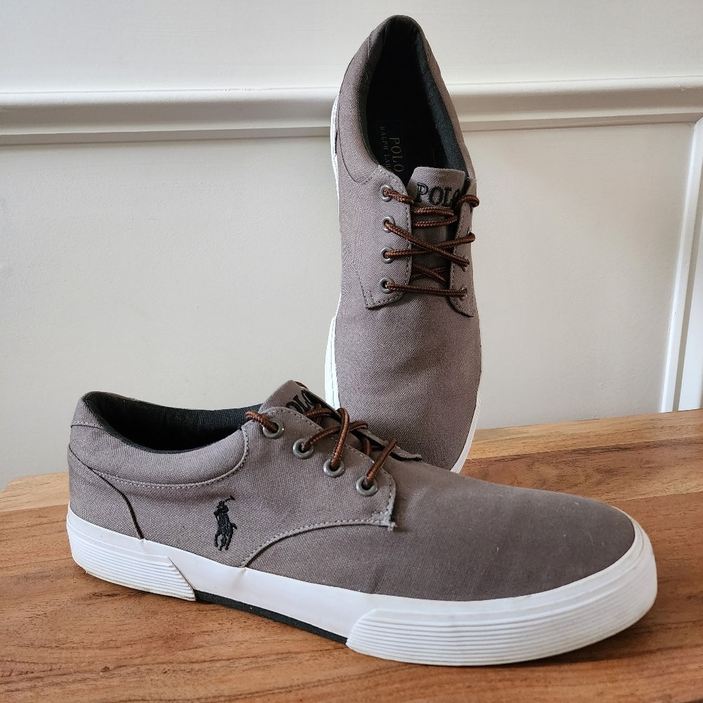 Polo Men's grey canvas sneakers Ralph Lauren